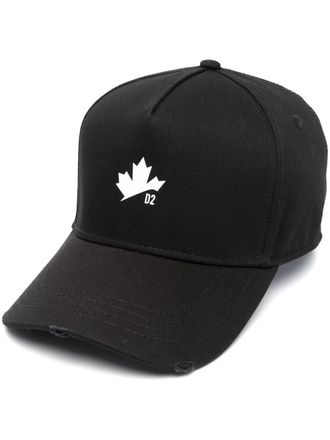 Dsquared2 logo-print cotton cap - Zwart