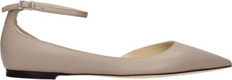 Jimmy Choo London Gray Leather Ballet Womens Flats