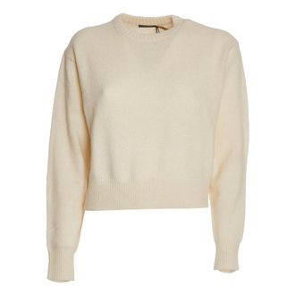 Polo Ralph Lauren Round-neck Knitwear, female, Beige, Size: XL Luxury Wool Cashmere Crew-Neck Sweater