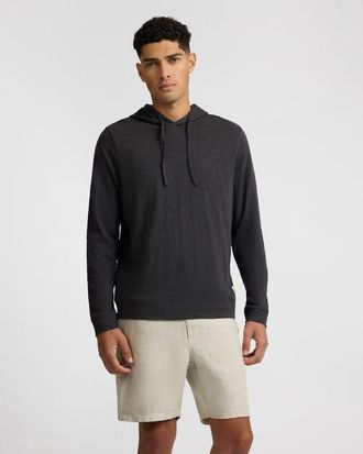 Onia Heavyweight Slub Hoodie in Noir at Nordstrom, Size Small