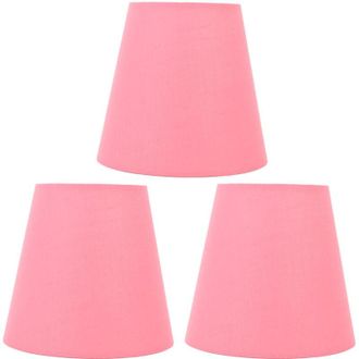 OEM Pantalla De L&aacute;mpara De Tela Innovadora De 3 Piezas, Tipo E14, Cubierta Antipolvo Moderna Para Dormitorio Y Mesita De Noche, Color Rosa-crezuo