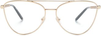 Versace Greca cat-eye frame glasses - women - Metal - 55 - Gold