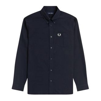 Fred Perry Klassiek Oxford Button-Down Overhemd - Heren - Casual Overhemden - Blauw - L - Katoen - Overhemden