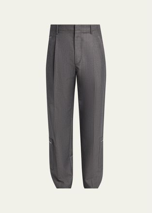 Bottega Veneta Mens Cargo Pocket Shadow Stripe Pleated Trousers