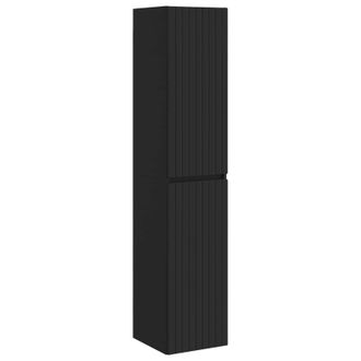 vidaXL Mueble De Ba&ntilde;o Montado En La Pared Negro 33 X 34,5 X 160 Cm Vidaxl