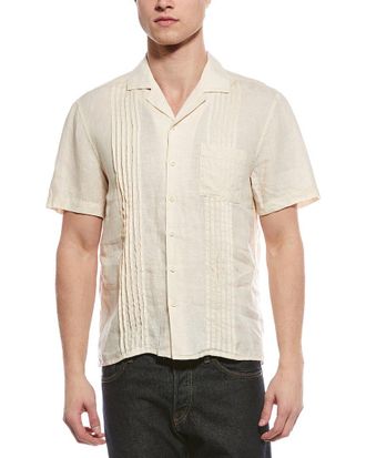 Onia Linen Pintuck Camp Shirt