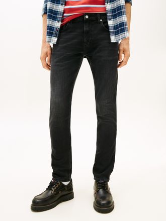 Tommy Jeans Slim-fit-Jeans TOMMY JEANS Scanton, Herren, Gr. 29, L&auml;nge 30, denim schwarz, Obermaterial: 99% Baumwolle, 1% Elasthan, slim fit, Jeans Slim-fit-Jeans,