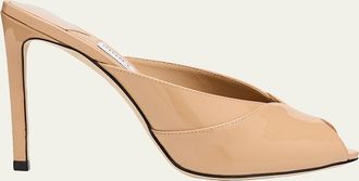 Jimmy Choo London 100mm Brigitte Patent Leather Mule Pumps