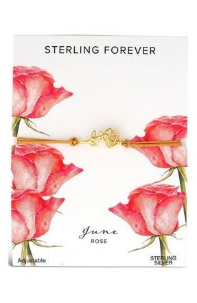 Sterling Forever Birth Flower Bracelet in Gold- June at Nordstrom Rack