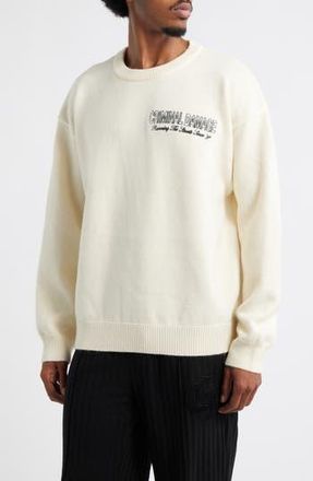 Criminal Damage Running the Streets Embroidered Sweater in Ecru at Nordstrom Rack, Size Medium