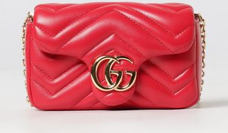 Gucci Mini borsa a tracolla GG Marmont in nappa matelass&eacute; rossa