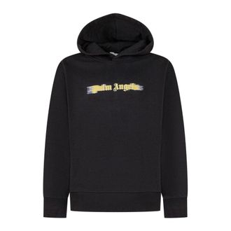 Palm Angels Blurred Logo Hoodie - male - Palm Angels - Kids Sweatshirts - Black - 10 Y - Kids