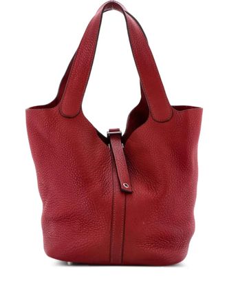Herm&egrave;s Picotin Lock Bag Clemence MM bucket bag - Rosso