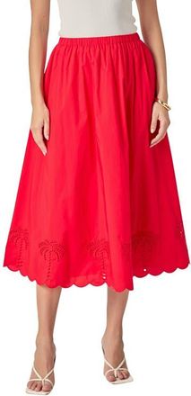 English Factory Embroidered High Waist Midi Skirt at Nordstrom, Size X-Small