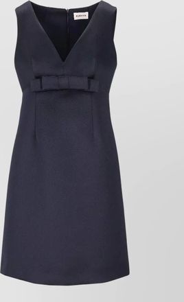 Parosh dress v neckline sleeveless bow detail