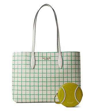 Kate Spade New York All Day Tennis Check Printed PVC Large Tote