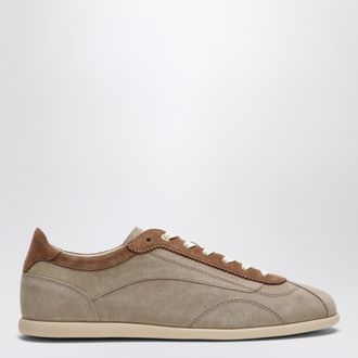Brunello Cucinelli Beige low-top suede lace-up sneakers