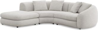 Castlery Fable Single Arm Sectional Sofa Left Facing Customized, Performance Boucle Light Grey, Ultra Deep Seats, Spill Resistant, Castlery