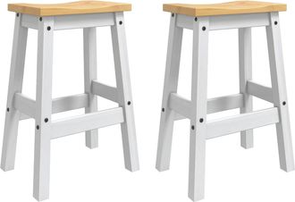 vidaXL Taburete De Bar 2 Uds. Y Cera De Miel 44 X 30 X 63 Cm Vidaxl