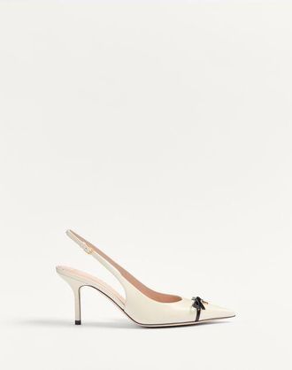 Valentino Garavani Bepointy Slingback Pump In Patent Leather And Kidskin 80Mm Wo