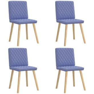 vidaXL Sillas De Comedor 4 Uds Tela Azul Jeans Vidaxl