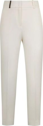 PESERICO Slim Broeken - Dames - Straight fit broeken - Wit - XS - Katoen - Broeken