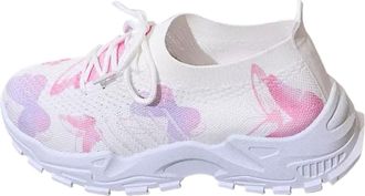 Generic Ladies Running Gym Shoes Platform Gym Trainers Womens Casual Shoes Flat Fashionable and Versatile Size 43 Breathable Mesh Single Casual Walking Sneake