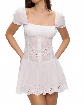 Frankies Bikinis Lucien Cotton Mini Dress In Optic White