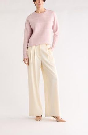 Nordstrom Rack Patterned Crewneck Sweater in Purple Lilac Window Grid at Nordstrom Rack, Size X-Small