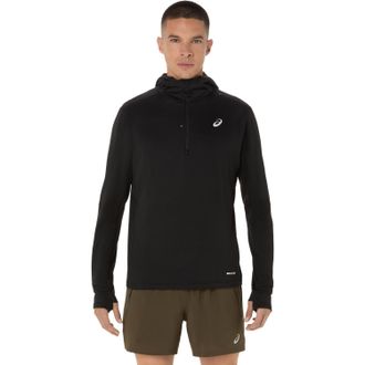 Asics Laufshirt ASICS ROAD WINTER LS HOODIE, Herren, Gr. XXL, schwarz (performance schwarz), Obermaterial: 96% Polyester, 4% Elasthan, normal, ohne Ausschni