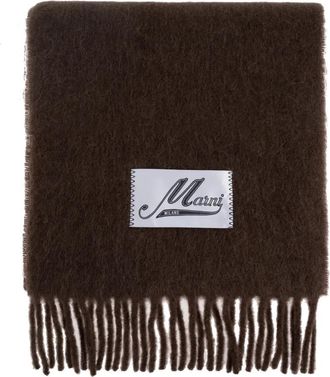 Marni Wollen Sjaal met Franjes - Dames - Wintersjaals - Bruin - ONE Size - Wol - Accessoires