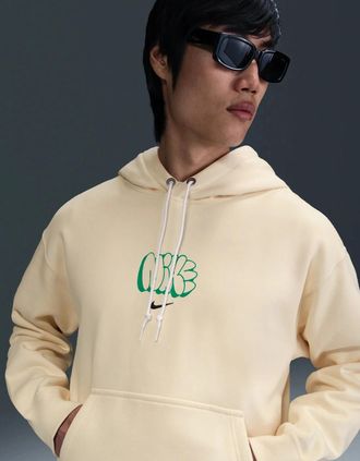 Nike Mens Nike Solo Swoosh Graffiti Hoodie Beige - Tan - Size: 44