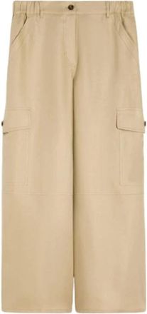 Max Mara Weekend Broeken - Dames - Wijde Broeken - Beige - XS - Broeken