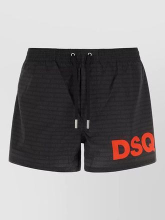 Dsquared2 printed polyester swim shorts elastic waistband