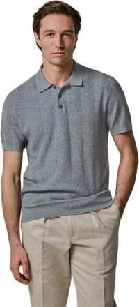 Profuomo Korte mouw polo Profuomo blauw gem&ecirc;leerd