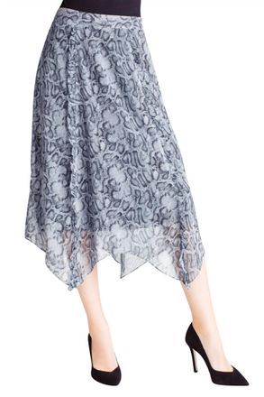 Kensie Chiffon Midi Skirt In Snakeskin