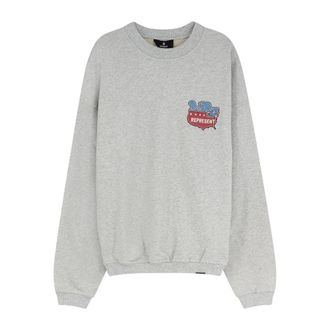 Represent Ribbed Crewneck Sweatshirt - male - REPRESENT - Sweatshirts - Gray - XL - Sweatshirts & Hoodies