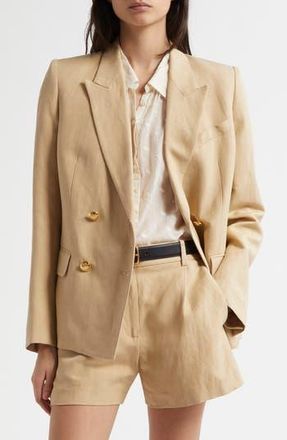 Nili Lotan Veda Linen & Silk Jacket in Khaki at Nordstrom Rack, Size 10