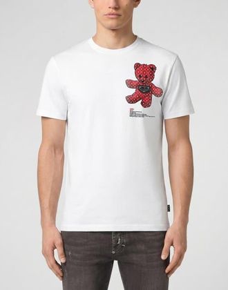 Philipp Plein Jersey T-Shirt Teddy Chest Men in White at Nordstrom, Size Xxx-Large
