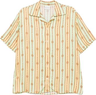 Dr&ocirc;le de Monsieur Elegant Bijoux Shirt - Heren - Korte mouwen Overhemden - Geel - S - Overhemden