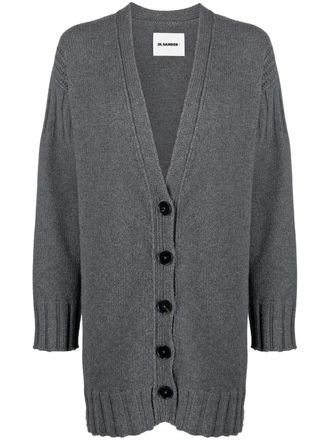 Jil Sander Cardigan con scollo a V - Grigio