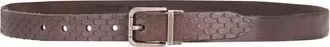 Dolce & Gabbana Dark Brown Textured Buckle Belt