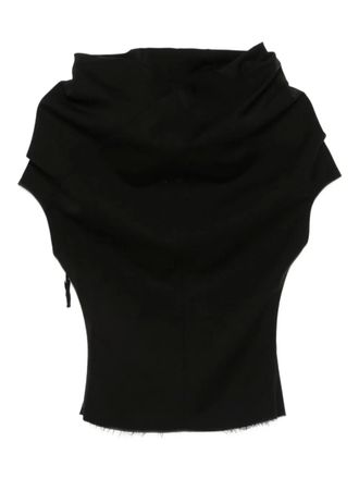 Rick Owens Shroud top - women - Virgin Wool/Elastane/Polyamide - 40 - Black
