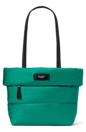 Kate Spade New York small puffy tote in Wintergreen at Nordstrom Rack