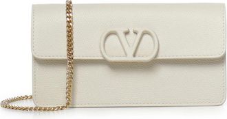 Valentino Garavani Portafoglio VLogo Signature con catena - - Bags - Donna - Beige - ONE SIZE