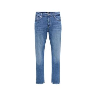 Only & Sons Jeans met rits en knoopsluiting met zakken - Heren - Slim Fit Jeans - Blauw - W30 L32 - Katoen - Jeans