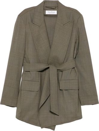 Max Mara Check-pattern Belted Jacket