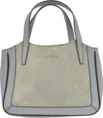 Loewe Vintage Handbag Suede Blue Suede Handbag (Pre-Owned)