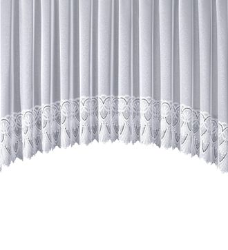STICKEREIEN PLAUEN Gardine »Diana« Kräuselband in C-Bogen Form, mit echter Plauener Spitze Stickerei