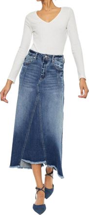 Kancan Isobella Midi Length Skirt In Dark Wash